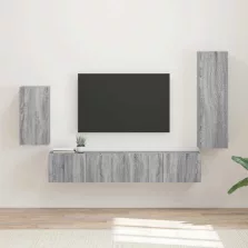 vidaXL TV szekrény garnitúra 4 pcs Szürke Sonoma Faanyag