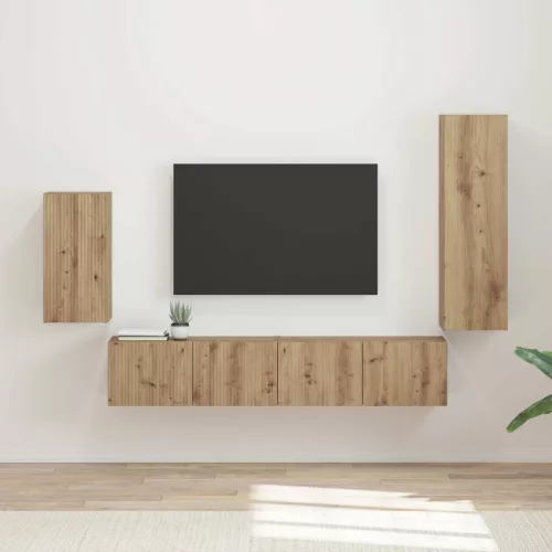 vidaXL TV szekrény garnitúra 4 pcs Artisan tölgy Faanyag