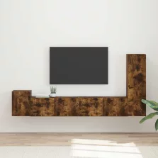   vidaXL TV szekrény garnitúra 3 pcs Füstölt tölgy Faanyag