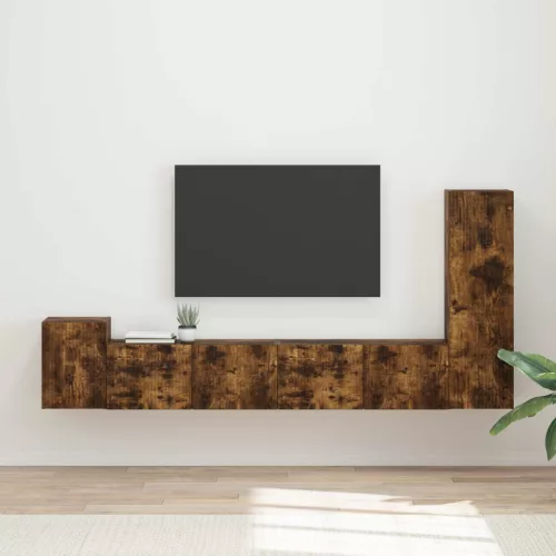 vidaXL TV szekrény garnitúra 3 pcs Füstölt tölgy Faanyag