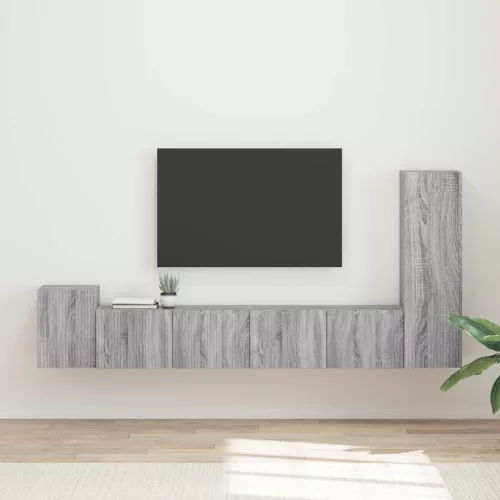 vidaXL TV szekrény garnitúra 3 pcs Szürke Sonoma Faanyag