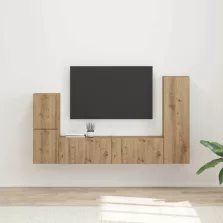 vidaXL TV szekrény garnitúra 4 pcs Artisan tölgy Faanyag