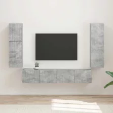 vidaXL TV szekrény garnitúra 4 pcs Beton Szürke Faanyag