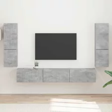 vidaXL TV szekrény garnitúra 4 pcs Beton Szürke Faanyag