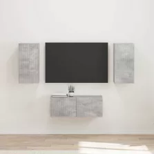 vidaXL TV szekrény garnitúra 6 pcs Beton Szürke Faanyag