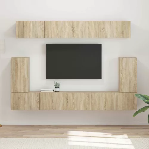 vidaXL TV szekrény garnitúra 5 pcs Sonoma tölgy Faanyag