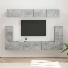vidaXL TV szekrény garnitúra 5 pcs Beton Szürke Faanyag