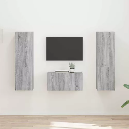 vidaXL TV szekrény garnitúra 5 pcs Szürke Sonoma Faanyag