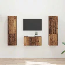 vidaXL TV szekrény garnitúra 5 pcs Öreg fa Faanyag