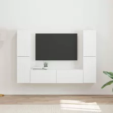 vidaXL TV szekrény garnitúra 6 pcs Fehér Faanyag