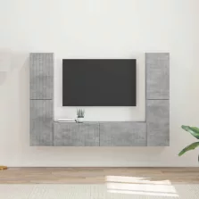 vidaXL TV szekrény garnitúra 6 pcs Beton Szürke Faanyag