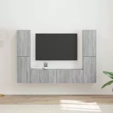 vidaXL TV szekrény garnitúra 6 pcs Szürke Sonoma Faanyag
