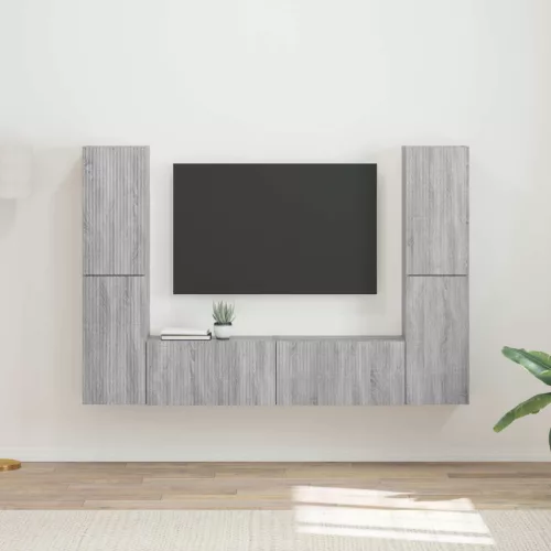 vidaXL TV szekrény garnitúra 6 pcs Szürke Sonoma Faanyag