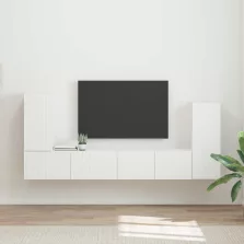 vidaXL TV szekrény garnitúra 4 pcs Fehér Faanyag