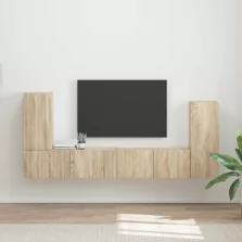 vidaXL TV szekrény garnitúra 4 pcs Sonoma tölgy Faanyag