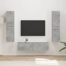 vidaXL TV szekrény garnitúra 6 pcs Beton Szürke Faanyag