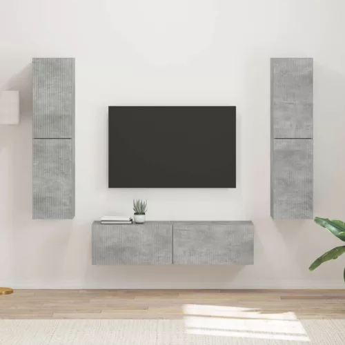 vidaXL TV szekrény garnitúra 6 pcs Beton Szürke Faanyag