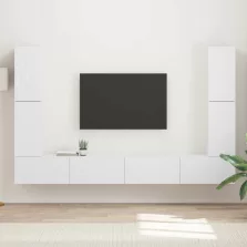 vidaXL TV szekrény garnitúra 8 pcs Fehér Faanyag