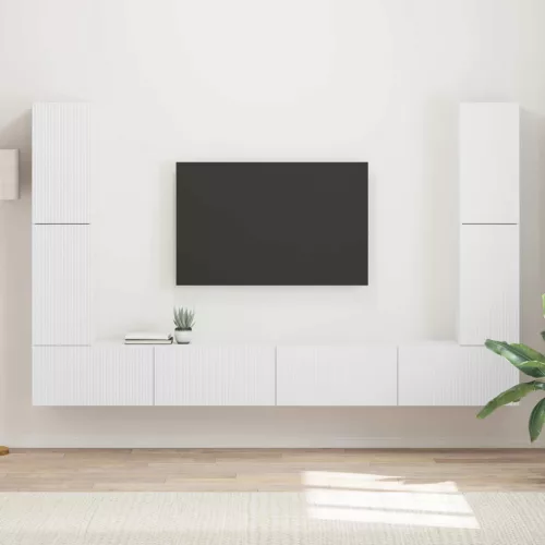 vidaXL TV szekrény garnitúra 8 pcs Fehér Faanyag