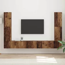 vidaXL TV szekrény garnitúra 8 pcs Öreg fa Faanyag
