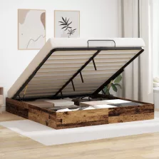   vidaXL Ottomán Ágykeret tárolóval Öreg fa 160 x 200 cm Faanyag