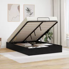   vidaXL Ottomán Ágykeret Fekete tölgy 193 x 120 x 25 cm Faforgácslap