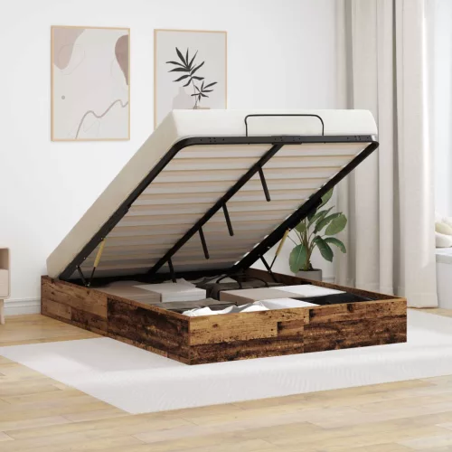 vidaXL Ottomán Ágykeret Öreg fa 193 x 120 x 25 cm Faforgácslap