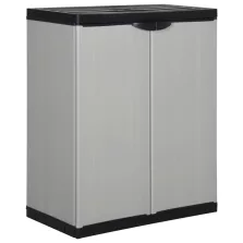   vidaXL szürke-fekete kerti tárolószekrény 1 polccal 68 x 40 x 85 cm