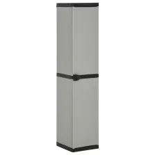   vidaXL szürke-fekete kerti tárolószekrény 3 polccal 34 x 40 x 168 cm