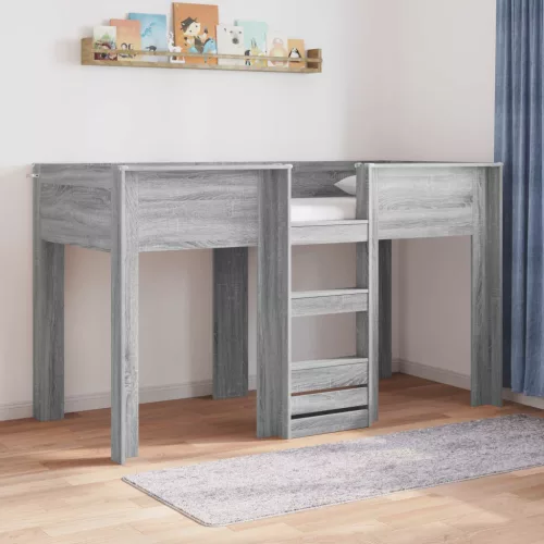 vidaXL Szükidő ágy tárolóval Szürke Sonoma 75 x 190 cm Faanyag