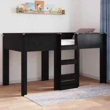   vidaXL Szükidő ágy matracmal Fekete tölgy 100 x 200 cm Faanyag