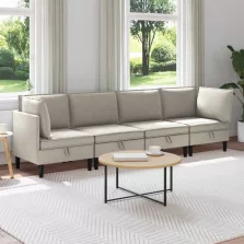 vidaXL Nappali bútor szett 4 pcs Zabpehely Szövet