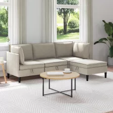 vidaXL Nappali bútor szett 4 pcs Zabpehely Szövet