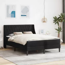   vidaXL Ágykeret matraccal matracmal Fekete 180 x 200 cm Bársony