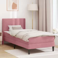 vidaXL Ágykeret matracmal Rózsaszín 80 x 200 cm Bársony