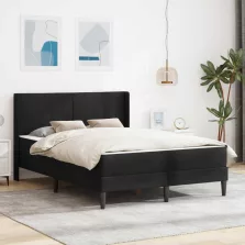 vidaXL Ágykeret matracmal Fekete 120 x 200 cm Bársony