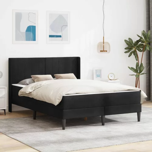vidaXL Ágykeret matracmal Fekete 120 x 200 cm Bársony