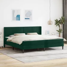   vidaXL Ágykeret matracmal Sötétzöld 180 x 200 cm Bársony