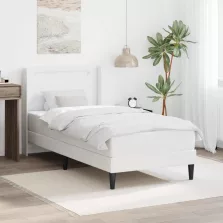 vidaXL Ágykeret matraccal Fehér 90 x 190 cm Műbőr