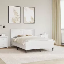 vidaXL Ágykeret matraccal Fehér 140 x 200 cm Műbőr