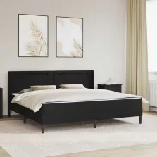 vidaXL Ágykeret matraccal Fekete 180 x 200 cm Műbőr
