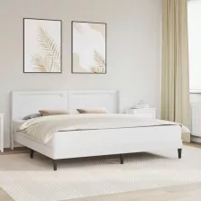 vidaXL Ágykeret matraccal Fehér 180 x 200 cm Műbőr