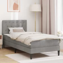   vidaXL Ágykeret matraccal Világosszürke 80 x 200 cm Bársony