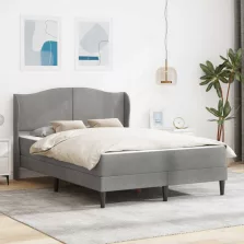   vidaXL Ágykeret fejtámlával Világosszürke 120 x 200 cm Bársony