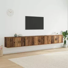   vidaXL Fali TV szekrény szett 3 pcs Öreg fa 100 x 34,5 x 40 cm Faanyag