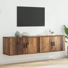   vidaXL Fali TV szekrény szett 2 pcs Öreg fa 80 x 34,5 x 40 cm Faanyag