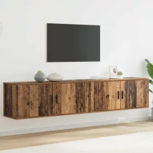   vidaXL Fali TV szekrény szett 2 pcs Öreg fa 100 x 34,5 x 40 cm Faanyag