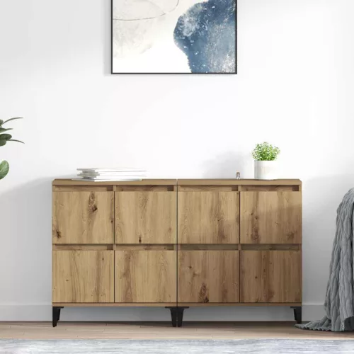 vidaXL Oldalszekrények 2 pcs Artisan tölgy 60 x 35 x 70 cm Faanyag