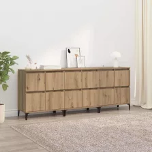   vidaXL Oldalszekrények 3 pcs Artisan tölgy 60 x 35 x 70 cm Faanyag