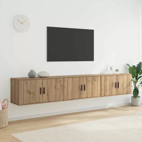 vidaXL Fali TV szekrény szett 3 pcs Artisan tölgy 80 x 34,5 x 40 cm